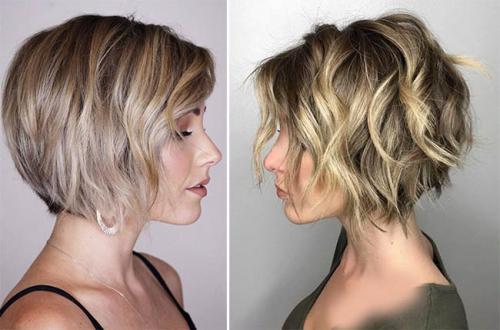 Градуированный боб-каре с пышным затылком и удлинением к лицу. Кому подойдет