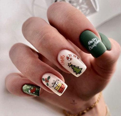 Красивый маникюр на новый год 2022. Модные цвета новогоднего маникюра 2022