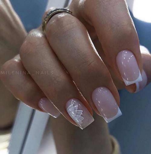 Французский маникюр с рисунком: фото-новинки френча