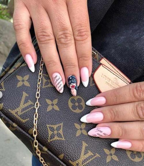 Французский маникюр с рисунком: фото-новинки френча