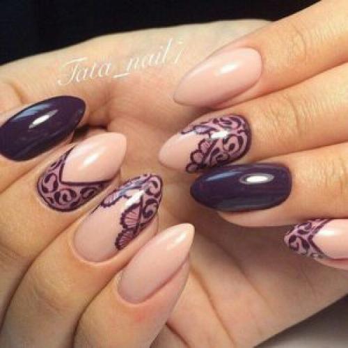 Золотой френч миндаль. Френч на ногтях миндалевидной формы с традиционным расположение «улыбки» (фото)