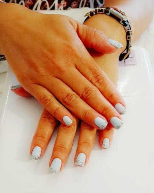 Френч с блестящей базой. Френч с блестками: 19 идей