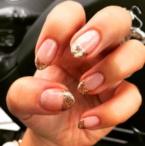 Френч с блестящей базой. Френч с блестками: 19 идей