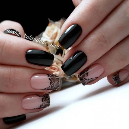 Что такое бежевый маникюр с чёрным цветом. Особенности сочетания