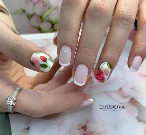 Французский маникюр с рисунком: фото-новинки френча