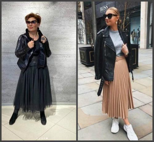 С чем носить косуху женщине з.  Как носить куртку-косуху с платьями и юбками в 2021 году женщинам за 45