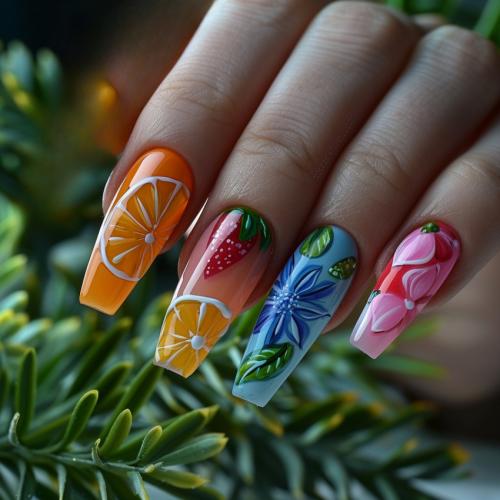 Маникюр шеллак лето 2024: новые тренды и стили 06