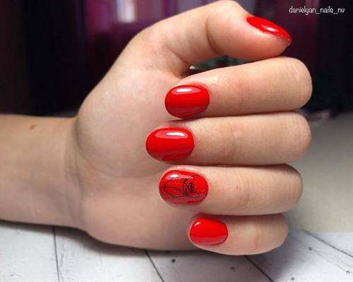Красивый красный маникюр на короткие ногти. Модный красный маникюр на короткие ногти 2022: лучшие фото-новинки