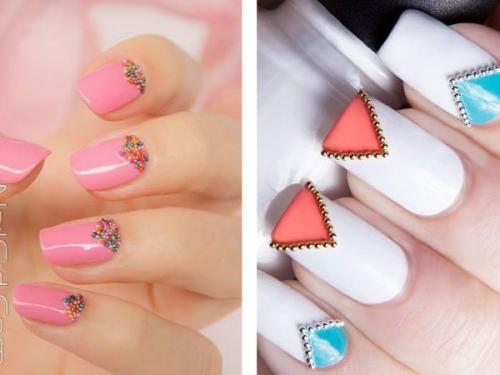 Маникюр со стразами и бульонками. Дизайн ногтей с бульонками: фото наиболее удачных вариантов