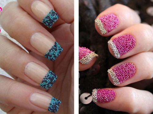 Маникюр со стразами и бульонками. Дизайн ногтей с бульонками: фото наиболее удачных вариантов