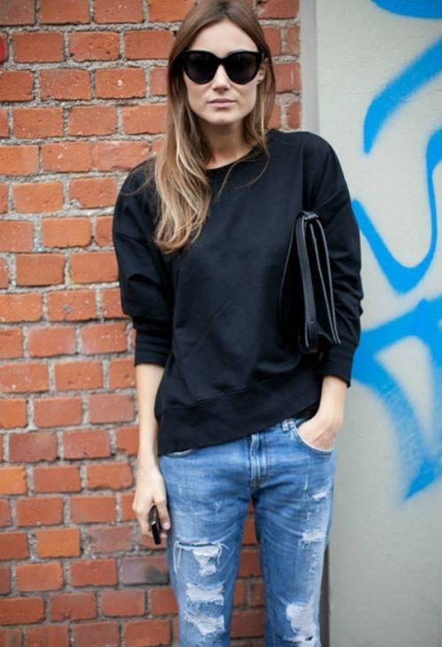 Стильная комбинация: как правильно сочетать рваные джинсы с стеганой косухой 08