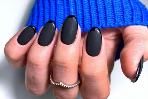 Как выглядит розовый с черным французский маникюр