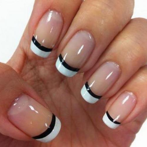 Розовый маникюр с черным френчем: современный тренд в мире ухода за ногтями 09 Розовый маникюр с черным френчем: современный тренд в мире ухода за ногтями 09
