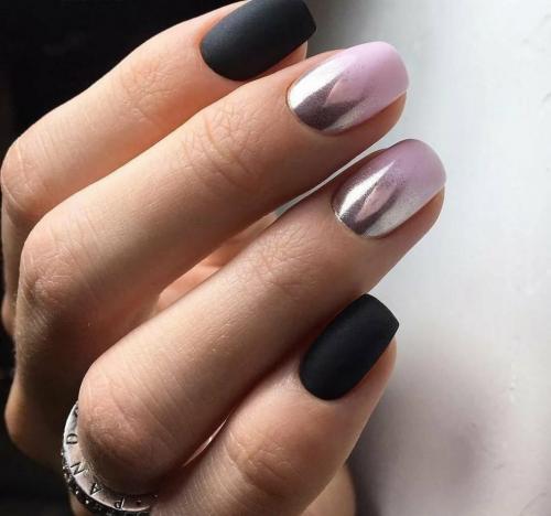 Как правильно сочетать черный и розовый цвета в маникюре
