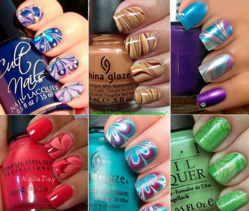 Как сделать маникюр шеллак с рисунком в домашних условиях. Маникюр на короткие ногти 11