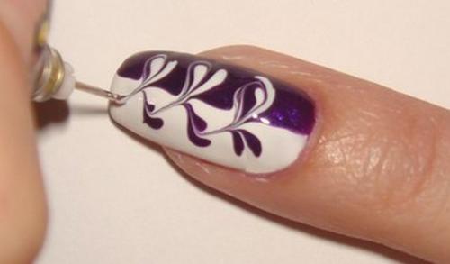 Как рисовать на ногтях иголкой схемы. Как нарисовать рисунки на ногтях иглой и зубочисткой