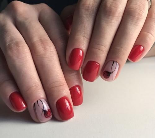 Маникюр с веточкой. Маникюр с веточками