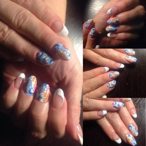 Какие способы покраски ногтей можно использовать для выполнения французского маникюра на овальных ногтях. Френч на овальные круглые ногти