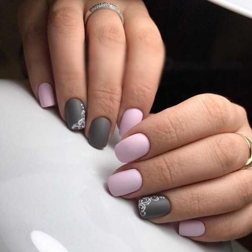 Матовый маникюр с глянцевым рисунком. Лучший матовый маникюр: новинки 2019-2020 года, фото, эксклюзивный дизайн, самые роскошные идеи по оформлению матового маникюра + отзывы