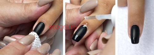 Смесь глянцевого и матового маникюра. Гель лак дизайн матовый и глянцевый. Как сделать матовый маникюр гель-лаком в домашних условиях: обзор способов. 04