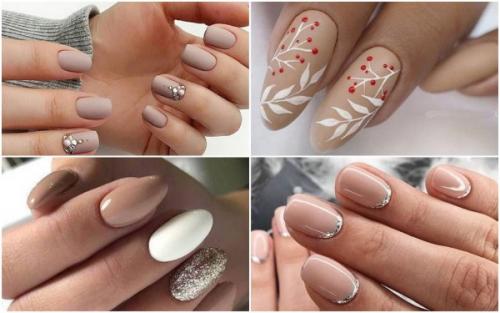 Какие современные технологии используются для создания бежевого маникюра. Бежевый маникюр с дизайном 2024. Фото