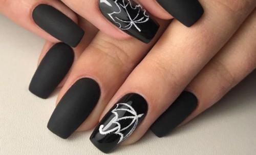 Черный матовый лак для ногтей. Разнообразие черного матового маникюра с фото