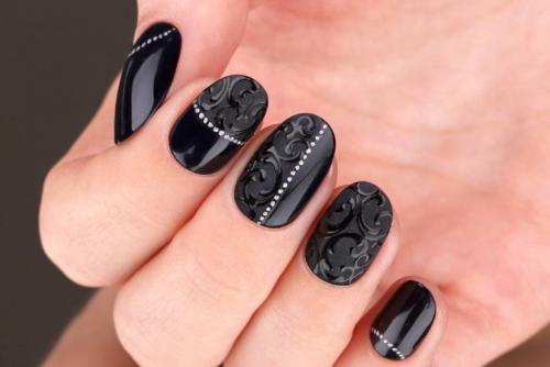 Черный матовый лак для ногтей. Разнообразие черного матового маникюра с фото