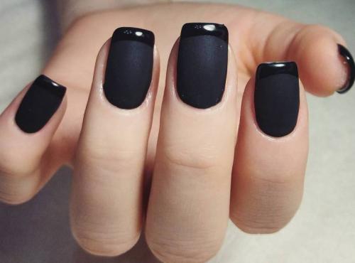 Черный матовый лак для ногтей. Разнообразие черного матового маникюра с фото
