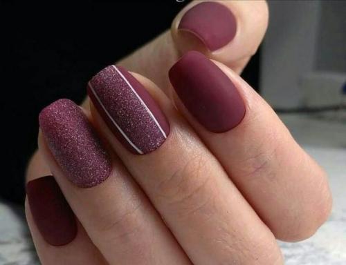 Бордовый матовый маникюр. Бордовые матовые ногти — идеи нескучного дизайна с фото