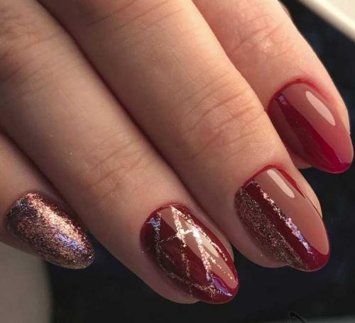 Новогодний бордовый маникюр. Из тренда в тренд