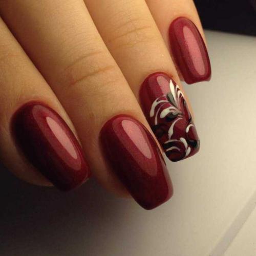 Новогодний бордовый маникюр. Из тренда в тренд