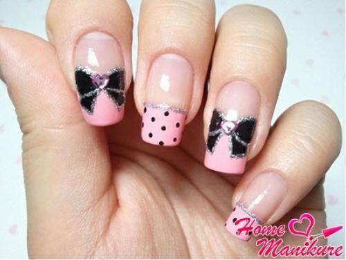 Как нарисовать бантик на ногтях пошагово. Нежный дизайн ногтей с бантиками