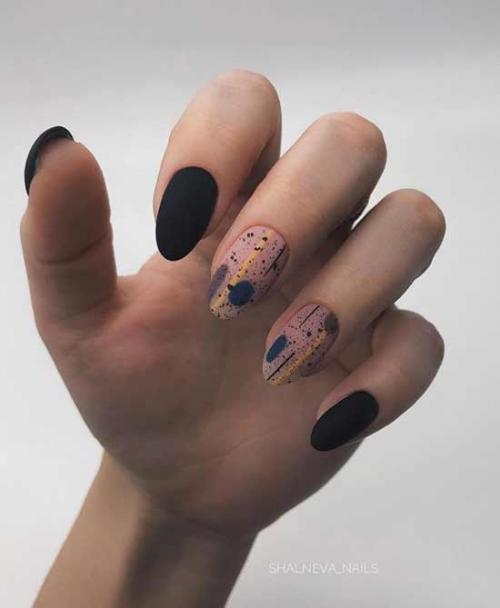 Черно бежевый маникюр миндаль. Маникюр бежевый с черным: 105 фото с самым красивым дизайном