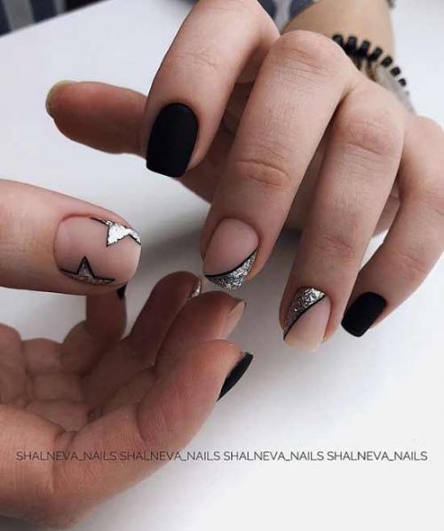 Черно бежевый маникюр миндаль. Маникюр бежевый с черным: 105 фото с самым красивым дизайном