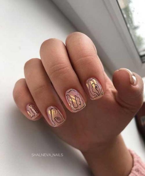 Черно бежевый маникюр миндаль. Маникюр бежевый с черным: 105 фото с самым красивым дизайном