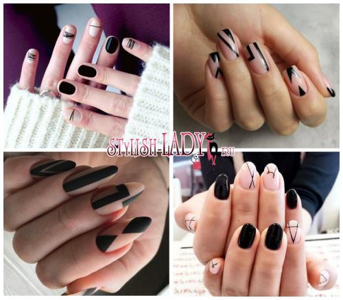 Маникюр черный с телесным. Нюд + черный — 40 идеи модного маникюра с сочетанием черного и нюдового лаков