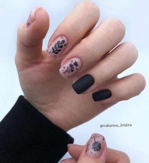 Черно бежевый маникюр миндаль. Маникюр бежевый с черным: 105 фото с самым красивым дизайном