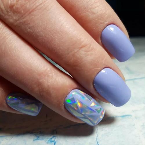 Голубой маникюр с блестками. Идеи голубого маникюра с блестками