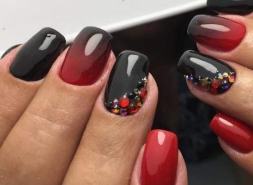 Маникюр красный с черным. Особенности черно-красного маникюра