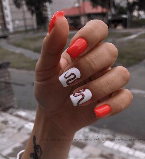 Маникюр красный с черным 2021. Красные ногти дизайн 2021: фото модного и стильного маникюра