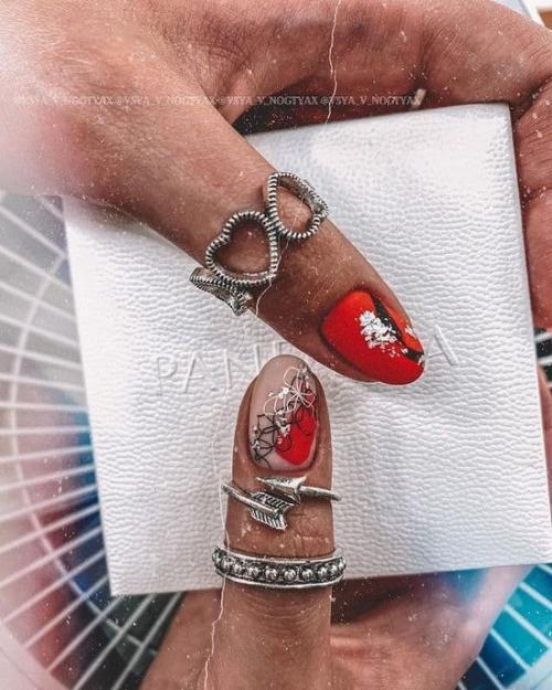 Маникюр красный с черным 2021. Красные ногти дизайн 2021: фото модного и стильного маникюра