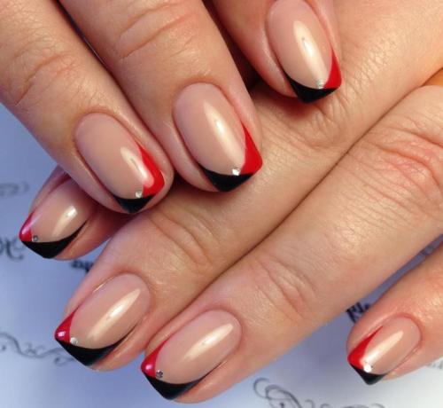 Маникюр красный с черным на короткие ногти. Фото черно-красного маникюра на коротких и длинных ногтях: красивый и модный дизайн