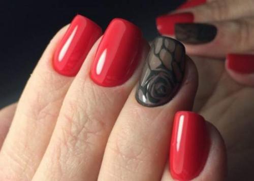 Маникюр красный с черным. Особенности черно-красного маникюра