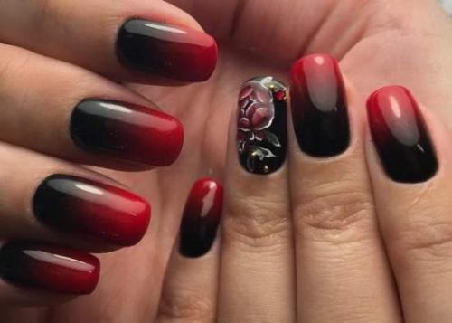 Маникюр красный с черным. Особенности черно-красного маникюра