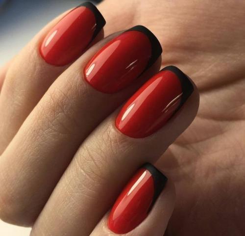 Маникюр красный с черным на короткие ногти. Фото черно-красного маникюра на коротких и длинных ногтях: красивый и модный дизайн