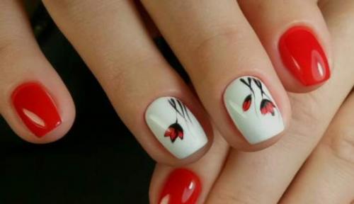 Красно-белый маникюр на короткие ногти. Правила маникюра с красным лаком