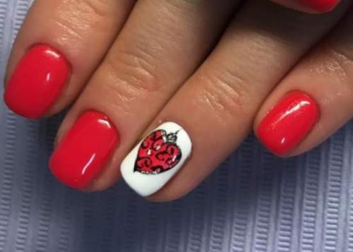 Красно-белый маникюр на короткие ногти. Правила маникюра с красным лаком