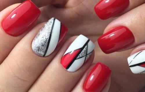Красно-белый маникюр на короткие ногти. Правила маникюра с красным лаком