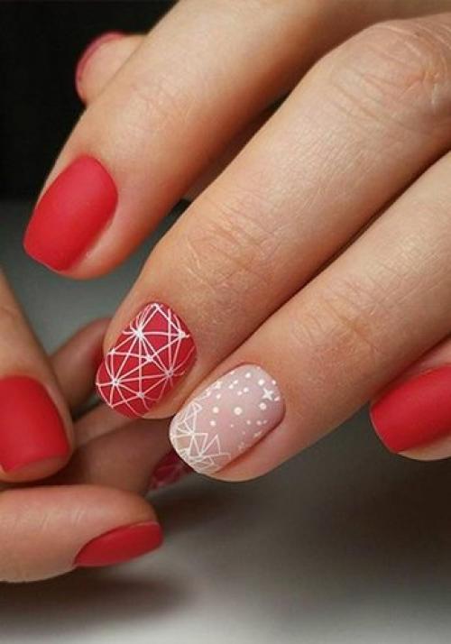 Маникюр в красно белом цвете. Вариация сочетаний белого и красного