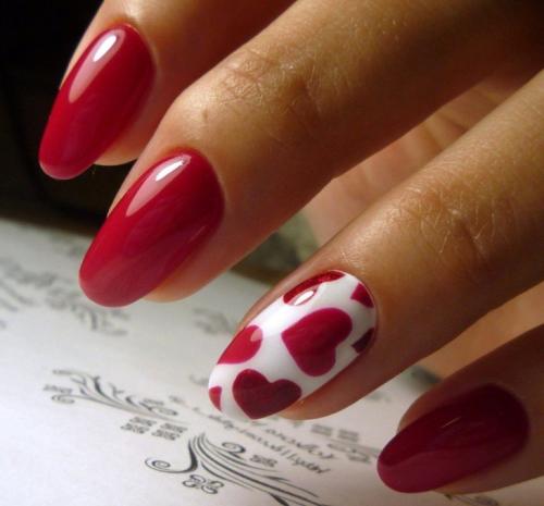 Маникюр в красно белом цвете. Вариация сочетаний белого и красного